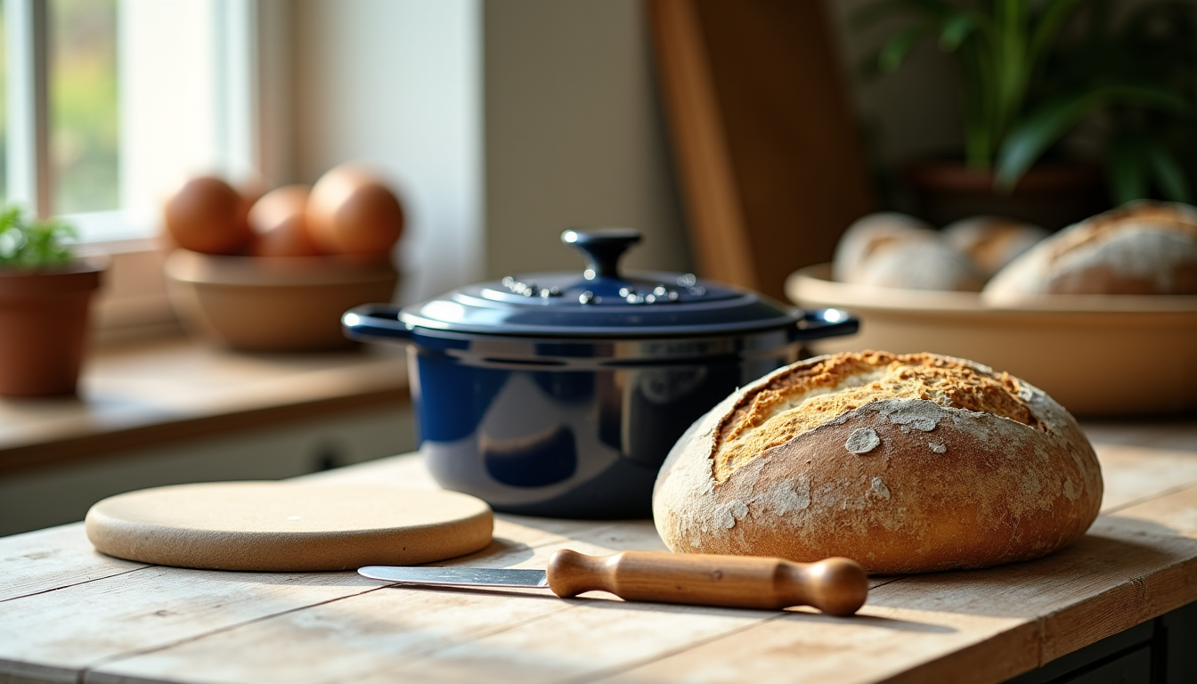 Illustration : l, banneton, lame de boulanger cocotte en fonte, — fermentation maison convient-elle à votre cuisine et vos besoins