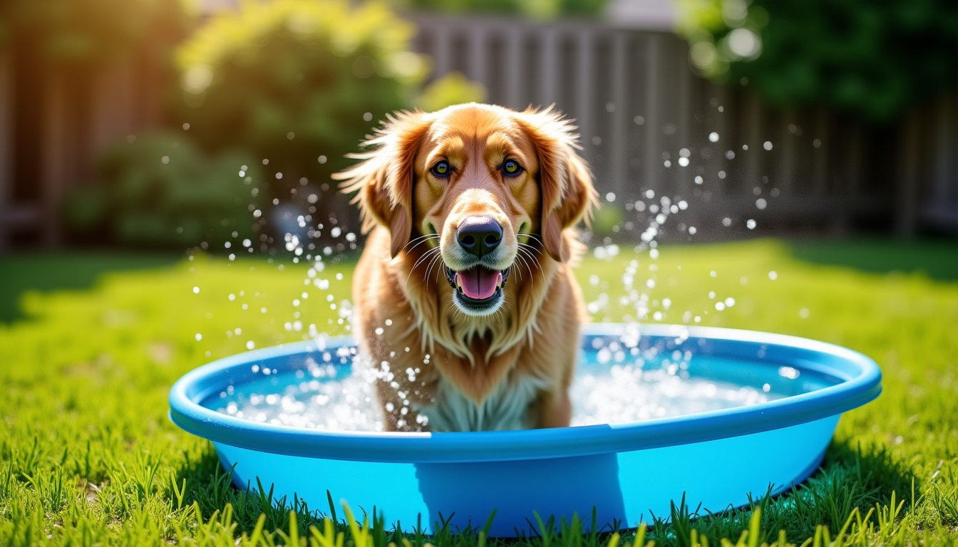Illustration : de rafraîchissement pour les chiens qui aiment l'eau. — aider un animal à supporter les fortes chaleurs ?