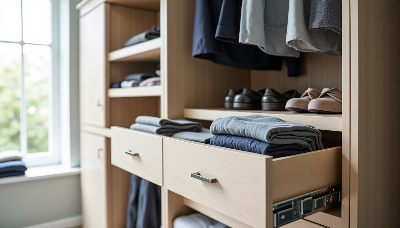 Illustration : transformer un petit espace en un dressing fonctionnel — organiser un dressing quand on manque de place ?