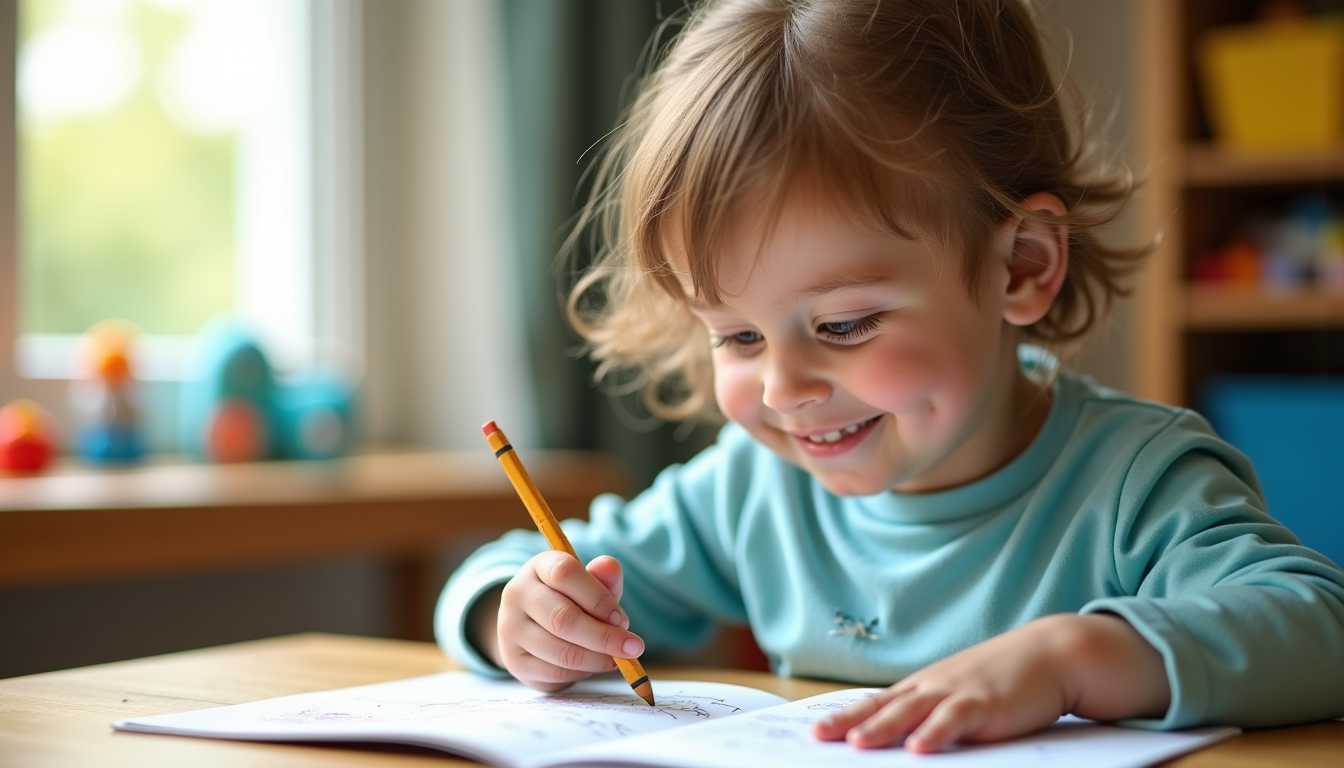 Illustration : l'enfant commence à apprécier les défis et les — livres d'activités enfant : adapté de 2 à 10 ans selon le format