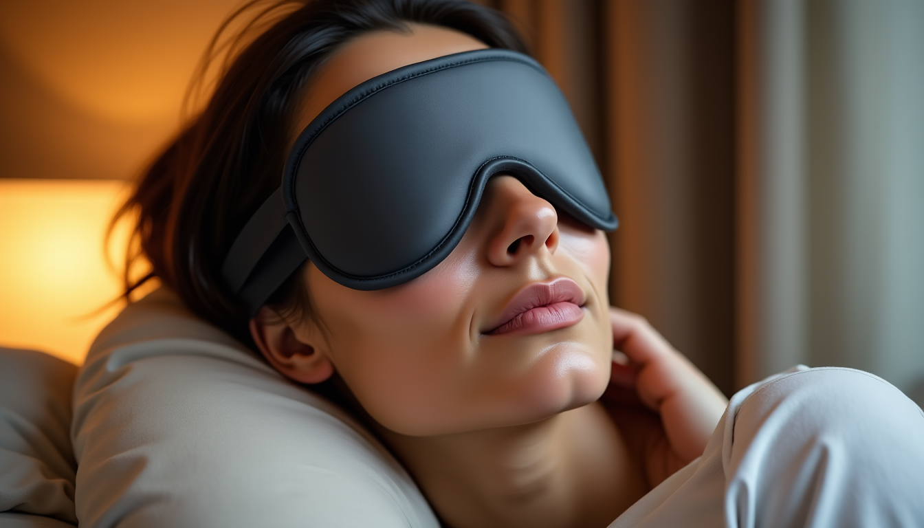 Choisir son masque de nuit : méthode complète en 5 étapes Illustration : un bon système d'attache doit maintenir le masque — choisir son masque de nuit : méthode complète en 5 étapes
