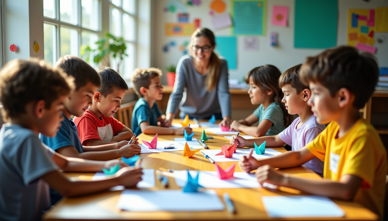 Illustration : éaliser 1 plioir (facultatif mais recommandé) accès aux — préparer une séance d'origami en classe : matériel et organisation