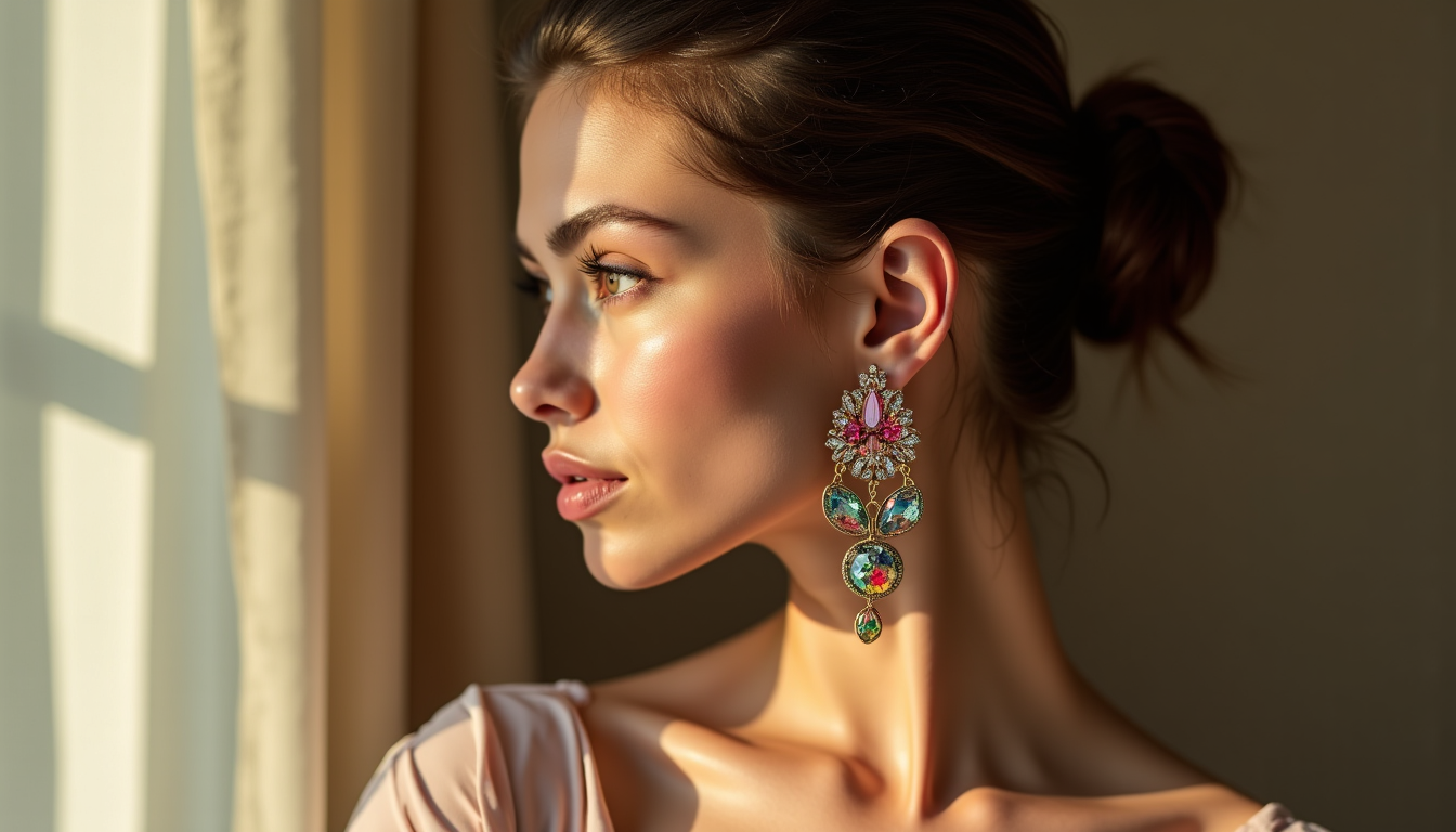 Illustration : touche contemporaine, tandis que les motifs floraux ou — boucles d'oreilles fantaisie : fixation, matériau et forme, les 3 critères essentiels