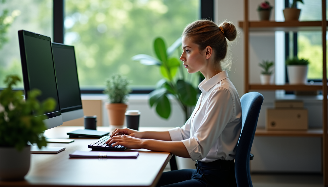 Illustration : même un poste de travail parfaitement aménagé ne — ergonomie du poste de travail : impact réel sur votre productivité