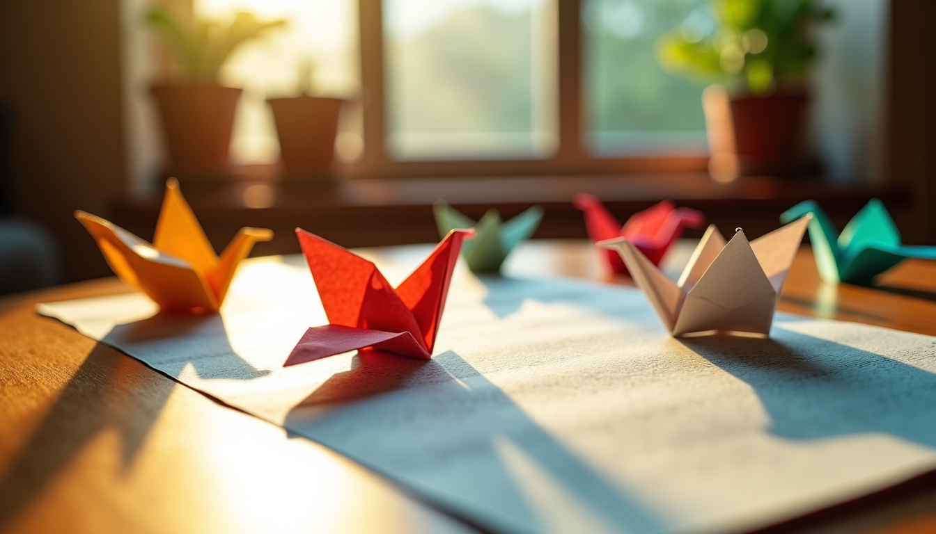 Illustration : la cohérence entre les couleurs et les projets — reconnaître un kit d'origami de qualité : guide illustré complet