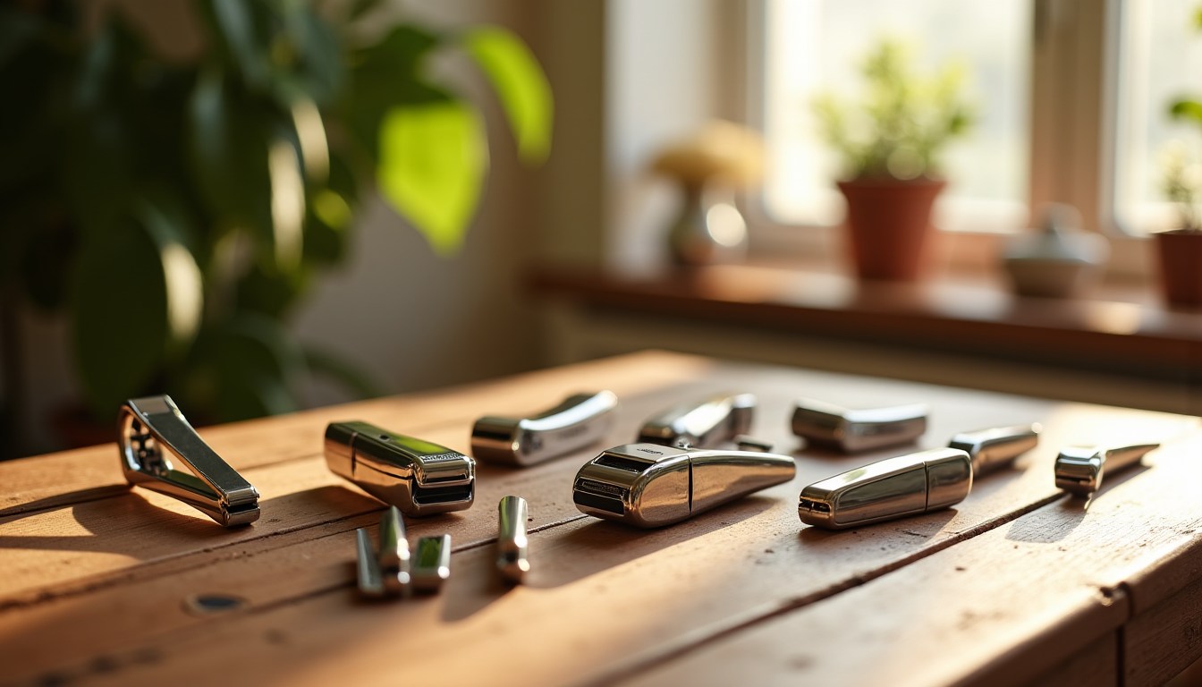Illustration : les accessoires intégrés comme les limes, les cure-ongles — combien coûte un bon coupe-ongles : prix des modèles à levier et motorisés