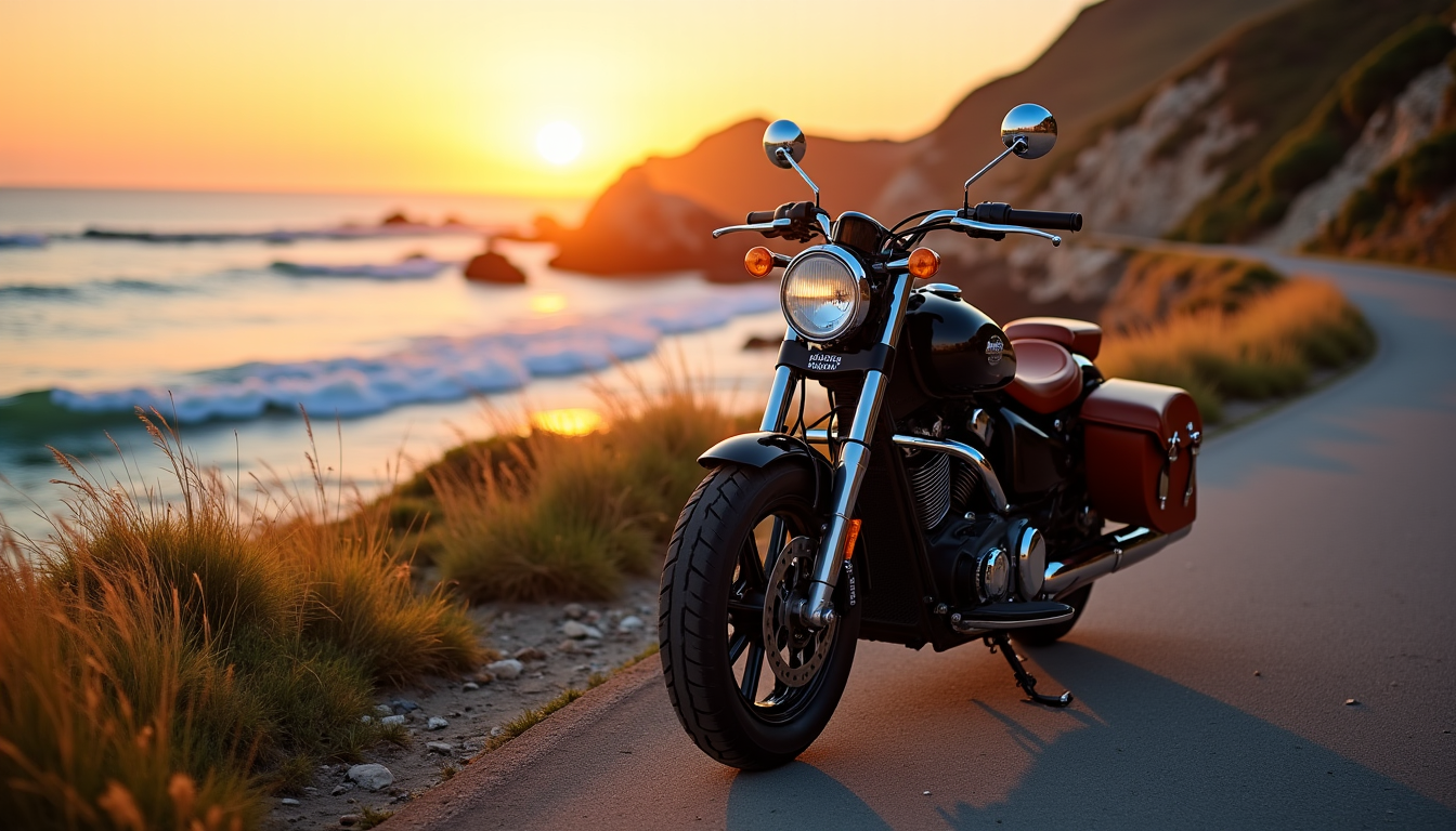 Illustration : les customs et cruisers adoptent traditionnellement des sacoches — bagagerie rigide ou souple : quelle solution pour votre usage moto