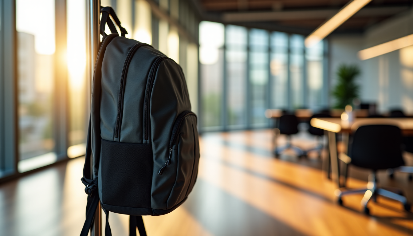 Illustration : rangez le sac à plat ou suspendu lorsque — meilleurs sacs à dos de sport pour aller au travail et au gym