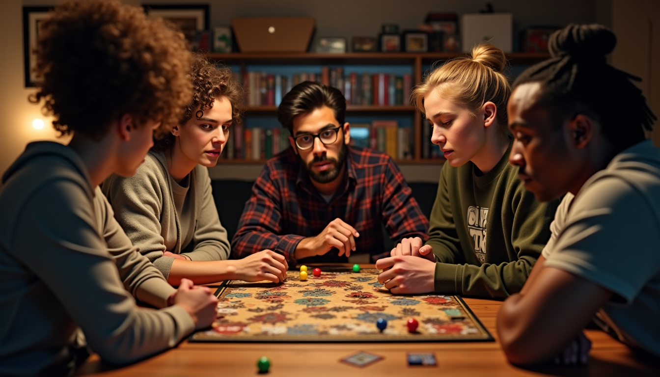 Illustration : les meilleurs jeux placent le hasard en amont — reconnaître un bon jeu de société : durée, rejouabilité et équilibrage