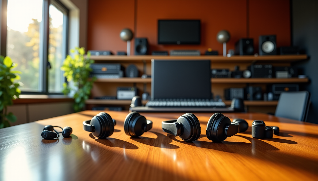 Illustration : les studios qui gèrent plusieurs casques pour différents — support casque studio : gains réels en organisation et durabilité