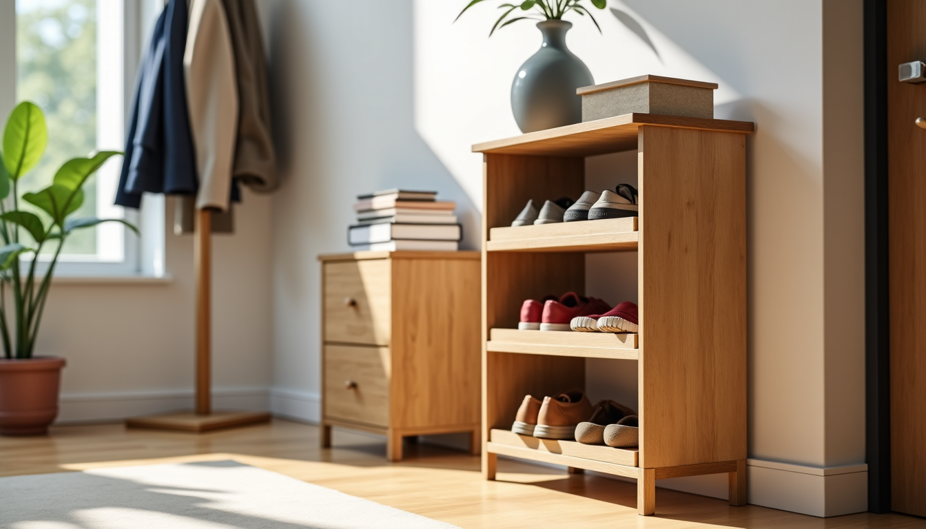 Illustration : un rangement bien conçu transforme une corvée quotidienne — construire un rangement à chaussures adapté aux petits espaces ?