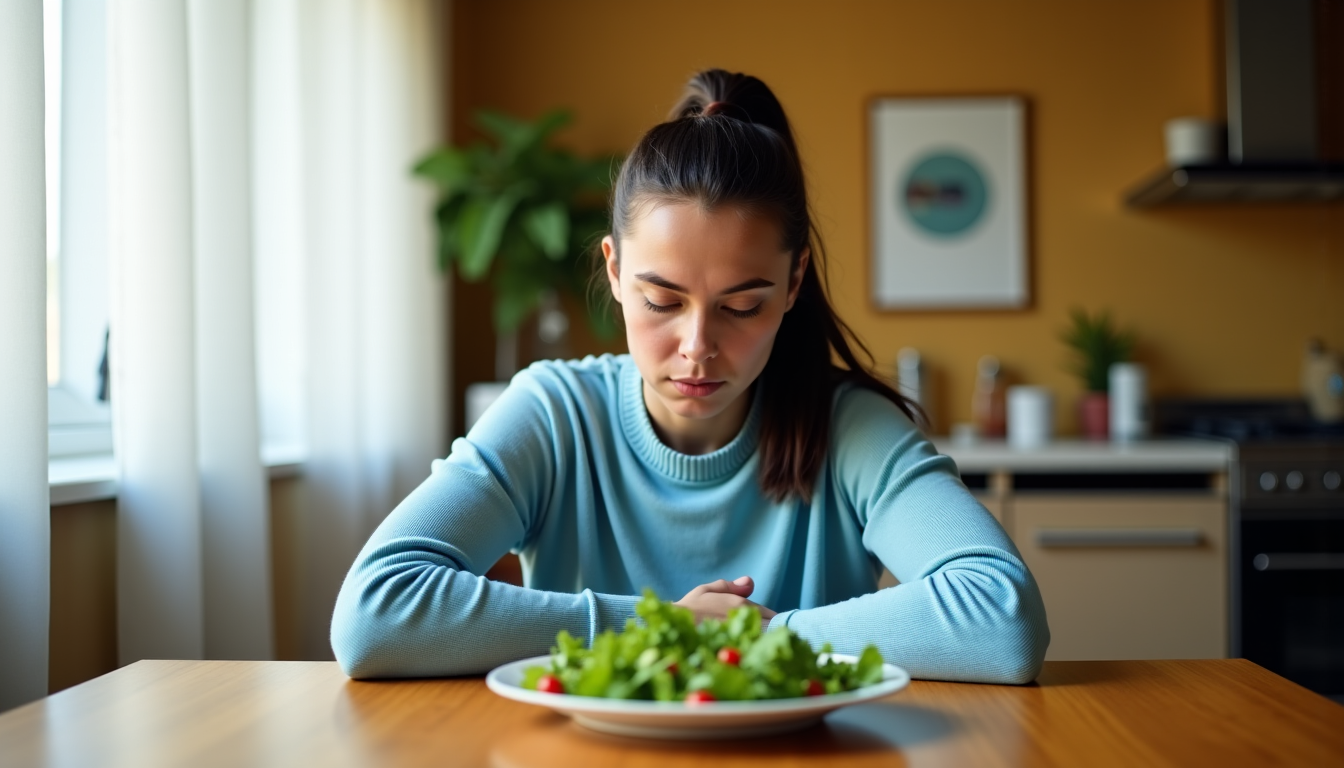 Illustration : ordial, car ils amplifient les réactions de stress — que faire lorsque le stress perturbe l’appétit ? (b-e)