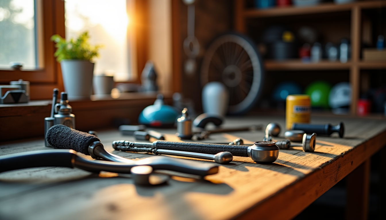 Illustration : s ne servent pas quotidiennement, mais leur absence — accessoires indispensables pour entretenir son vélo à domicile