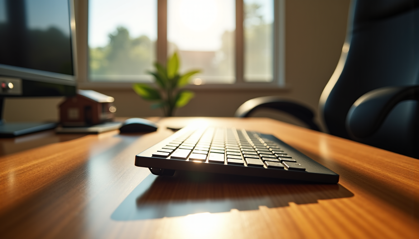 Illustration : le clavier externe se place directement devant vous, — associer support surélevé et clavier externe : guide complet