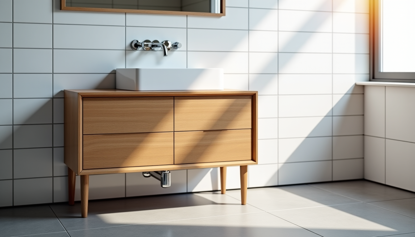 Illustration : vérifiez la compatibilité avec votre installation de plomberie — premier meuble sous lavabo : meuble sur pieds ou lave-mains pour débuter