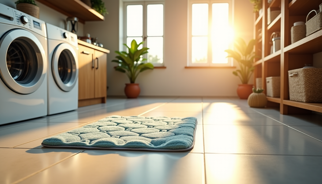 Illustration : un tapis alvéolé déployé dans une pièce spacieuse, — débuter avec un tapis de litière : alvéolé double couche ou rebords relevés pour votre chat