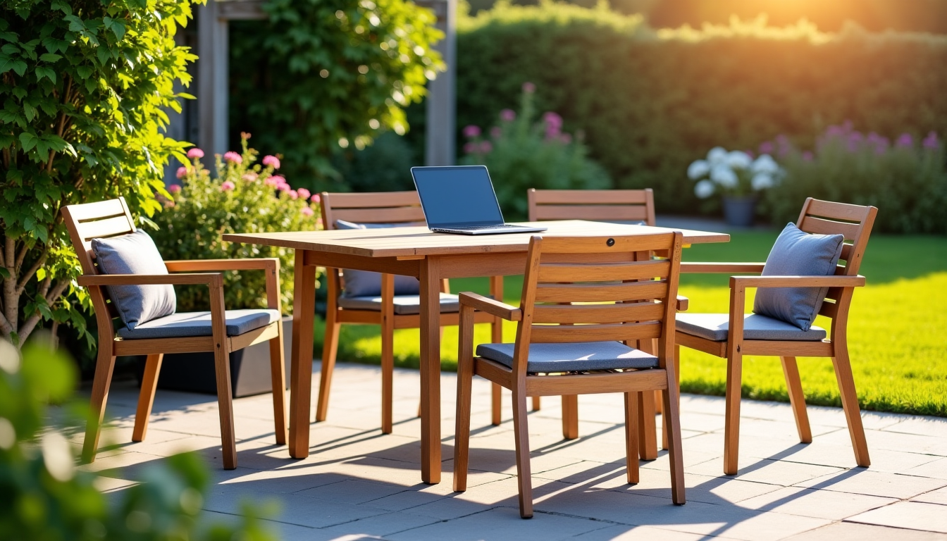 Illustration : si vous travaillez parfois en extérieur, optez pour — choisir son ensemble de jardin : encombrement, matière et usage