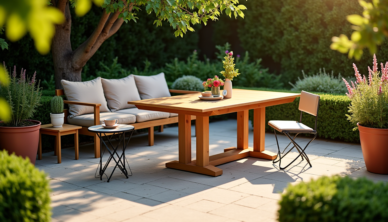Illustration : une table d'appoint bien choisie transforme un espace — tables de jardin : formats extensibles, pliants et d'appoint du marché