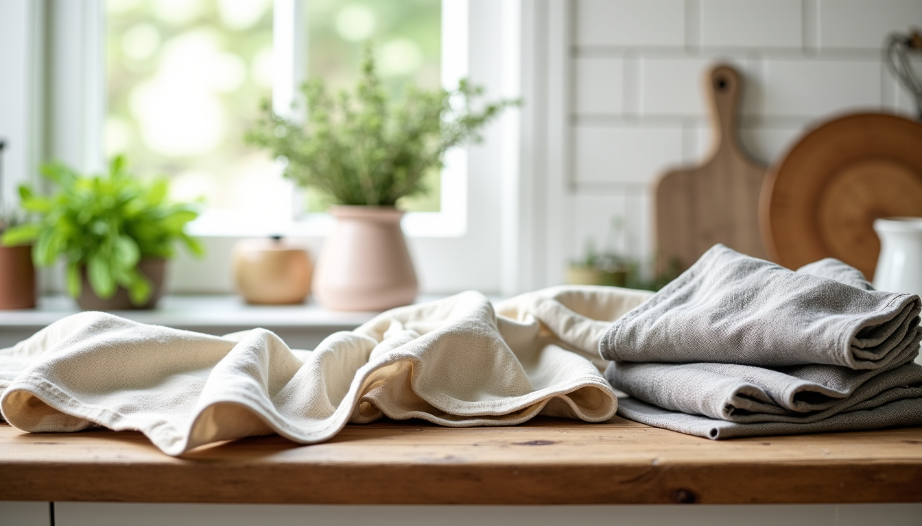 Illustration : le véritable lin de cuisine se bonifie avec — 5 erreurs fréquentes lors de l'achat de linge de cuisine en lin