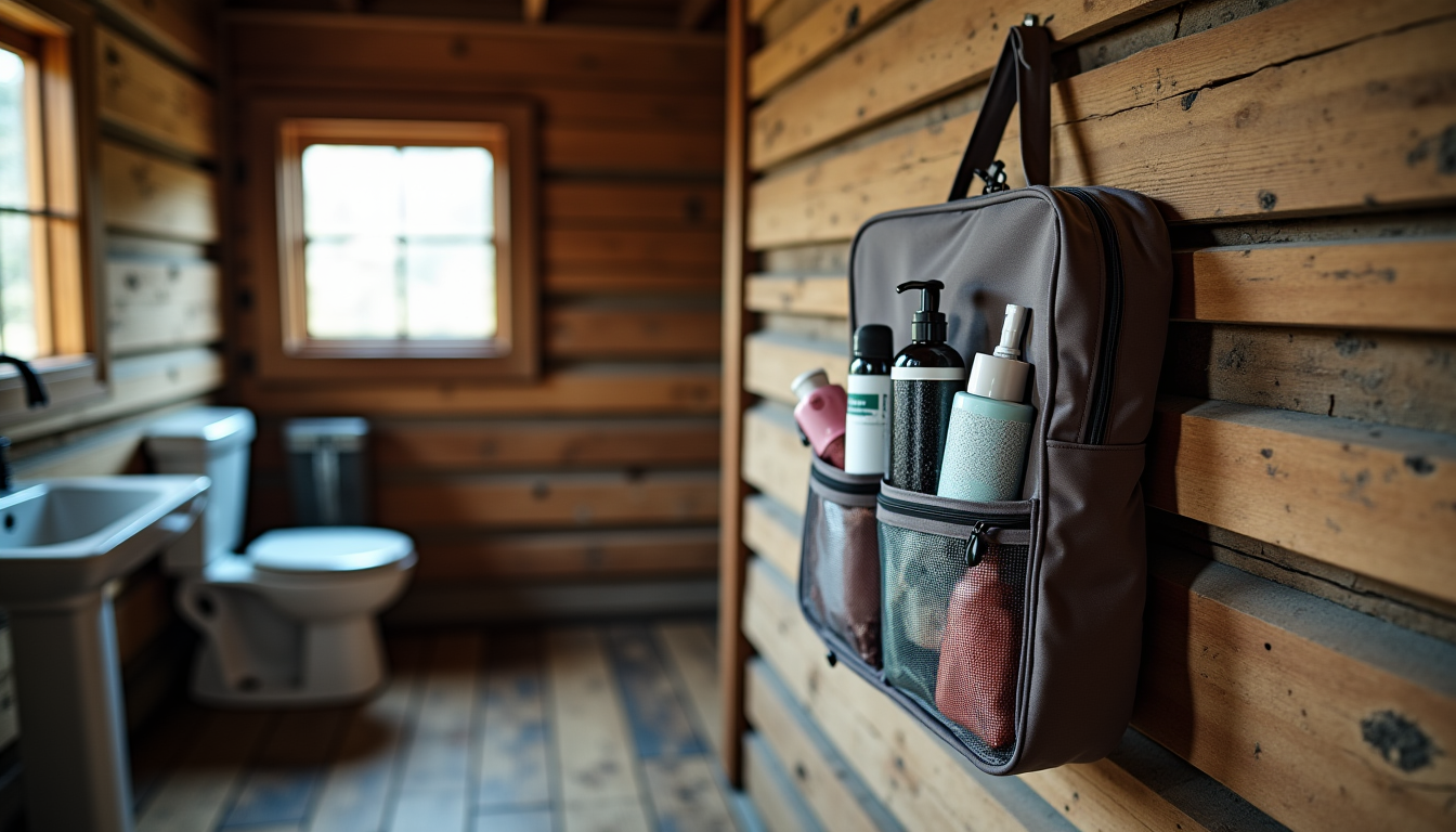 Illustration : la suspension permet également d'éloigner vos affaires du — impact d'une trousse suspendue sur l'accès à vos produits en déplacement