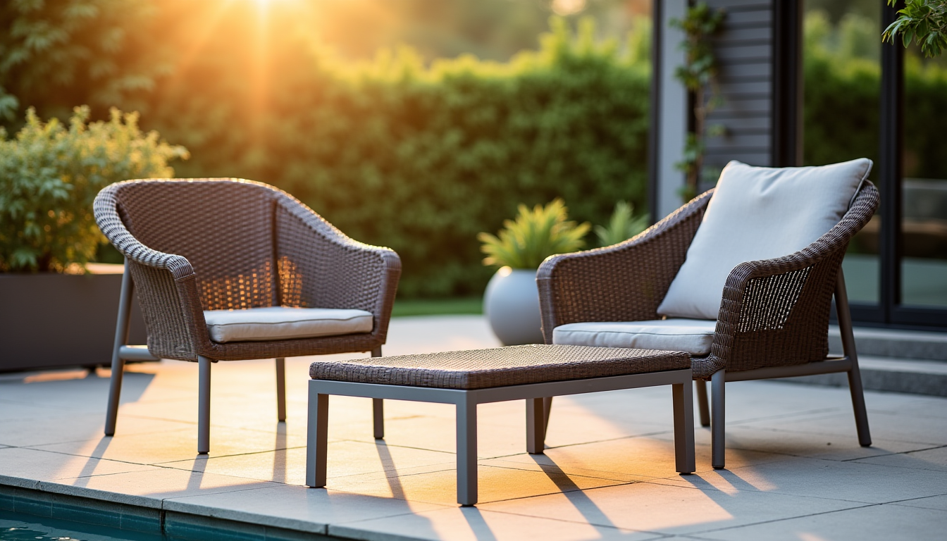 Illustration : l'aluminium présente une résistance naturelle à l'oxydation grâce — qualité du mobilier extérieur : rotin pe, dossier réglable et durabilité