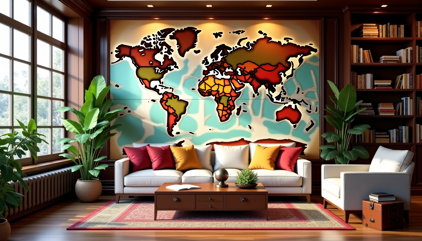explorez le monde depuis votre salon : cartes murales pour passionn&eacute;s de voyage &mdash; le choix du mat&eacute;riau et du format